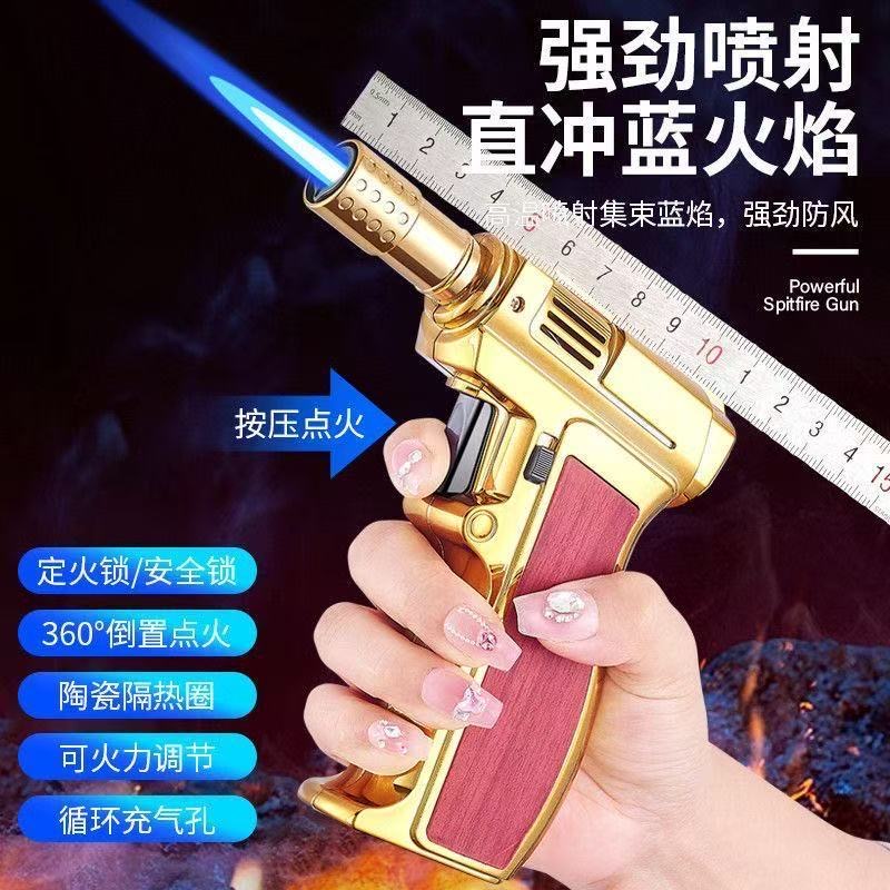 手握高温强劲火力直冲防风便携可定锁火360°倒置点火多用途点火器