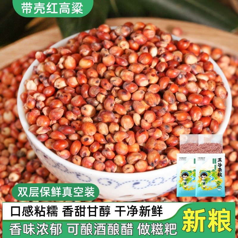 当季东北带皮红高粱米五谷杂粮去壳未脱皮健康杂粮粗粮