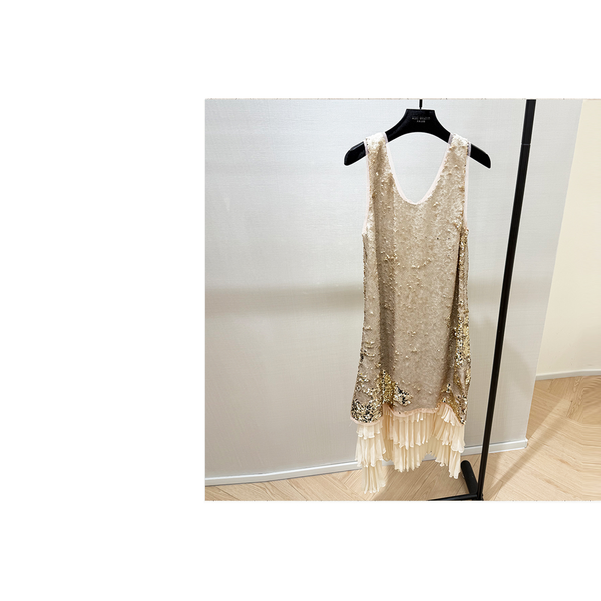 【西西高定】氛围感人鱼姬重工亮片香槟色连衣裙