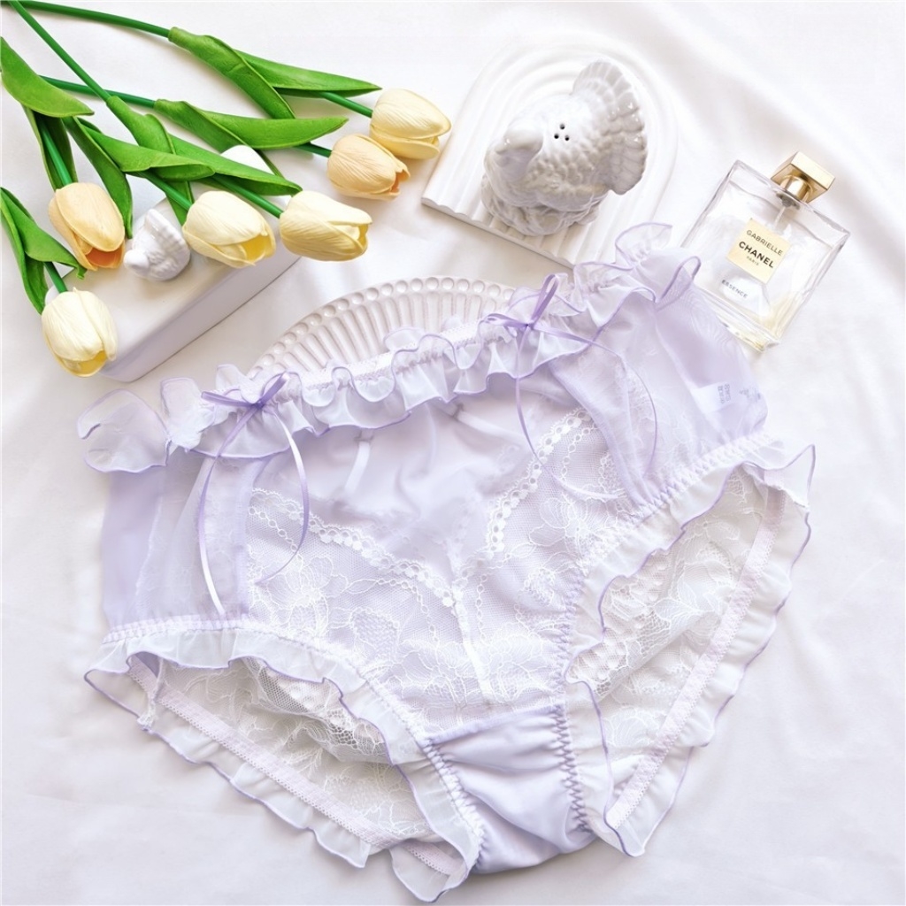 280斤夏季薄款法式透气性感女三角大码内裤甜美大码镂空打底日系