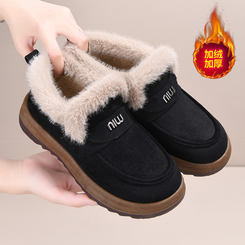 棉鞋女冬季加绒加厚保暖防滑短靴2025新款爆款皮毛一体厚底雪地靴