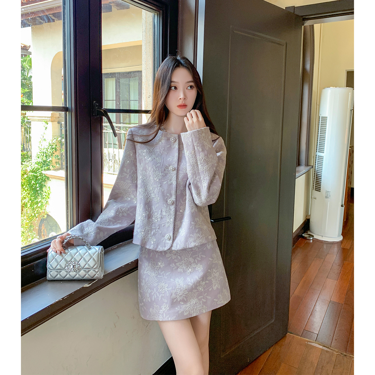 GERTCOREL2026新款春季法式重工刺绣外套短裙小香风千金套装女