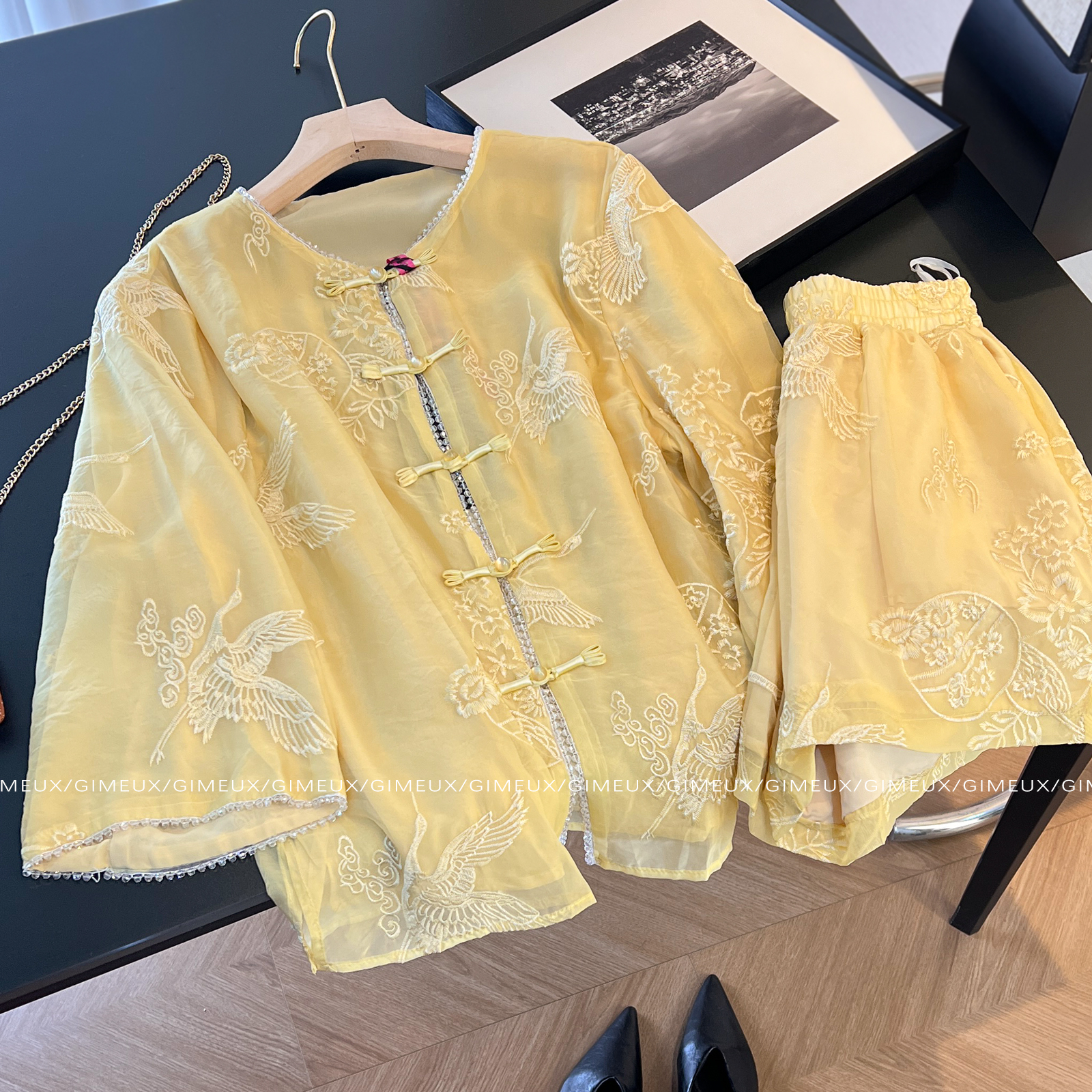 新中式国风刺绣套装裤女2025新款初秋高级感仙女气质时尚两件套潮