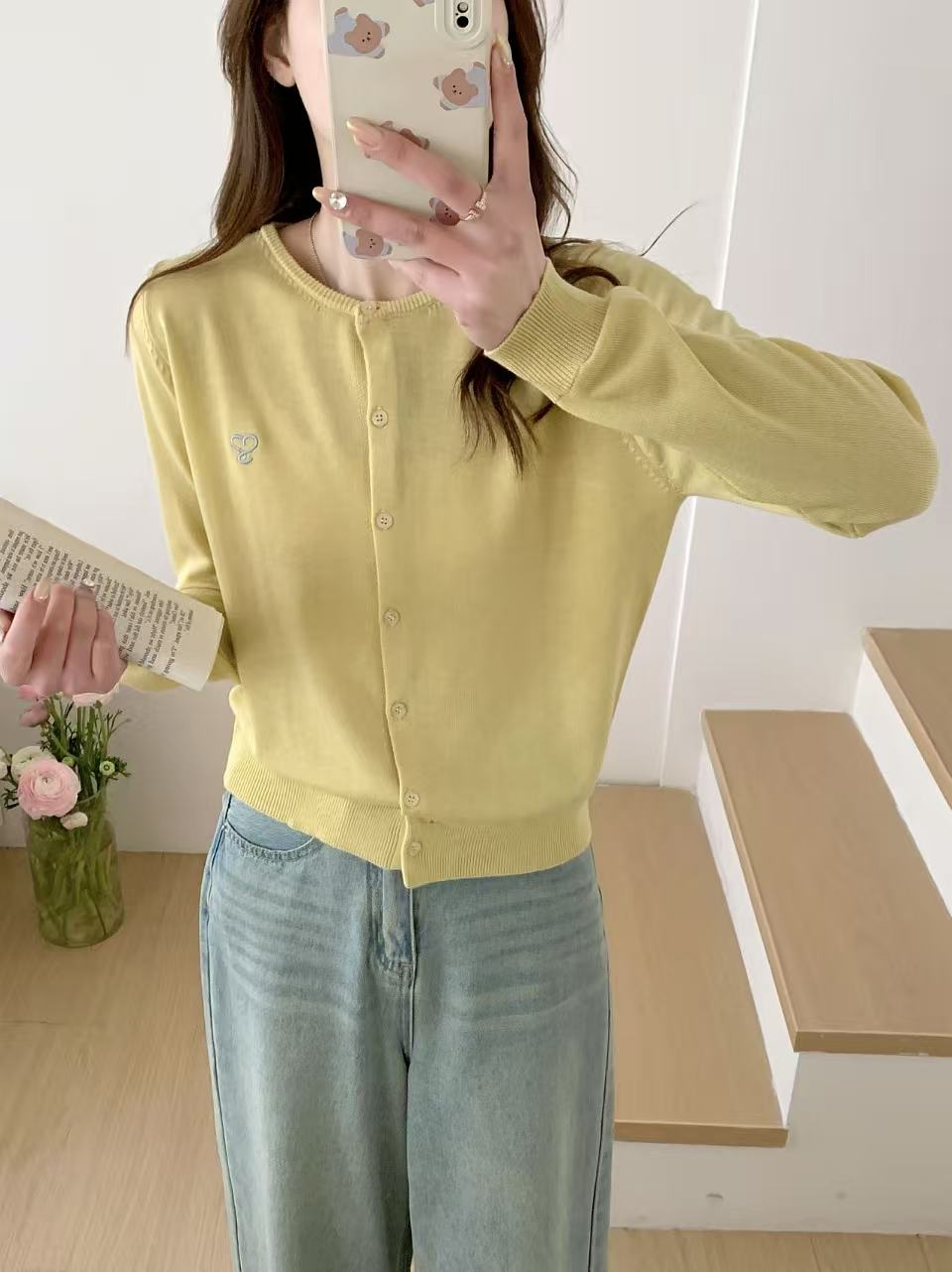 2025新款针织开衫外套女羊毛衫刺绣开衫上衣