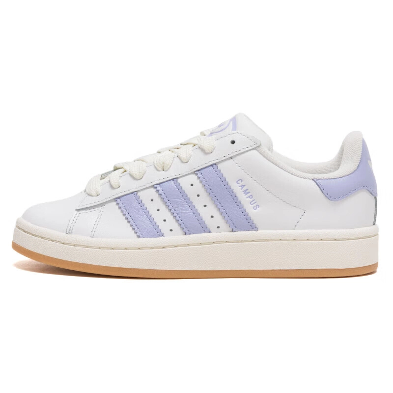 阿迪达斯Adidas三叶草女鞋CAMPUS运动鞋休闲面包鞋板鞋白紫JQ7768