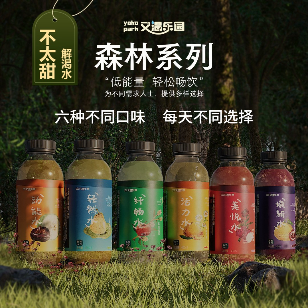又渴乐园控糖期植物饮料6种功能6种口味 400ml*6瓶 健康不太甜