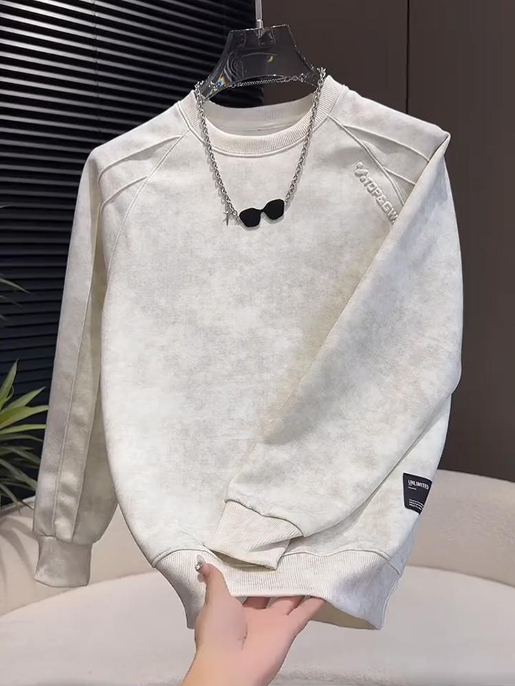 2025新款男士卫衣春秋季时尚百搭潮流圆领长袖上衣休闲打底衫男款