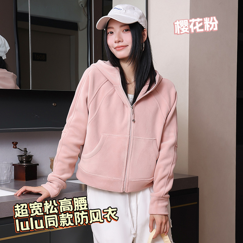 【琴姐家】秋冬新款高腰外套女款奥利绒防风衣女大牌平替卫衣拉链衫