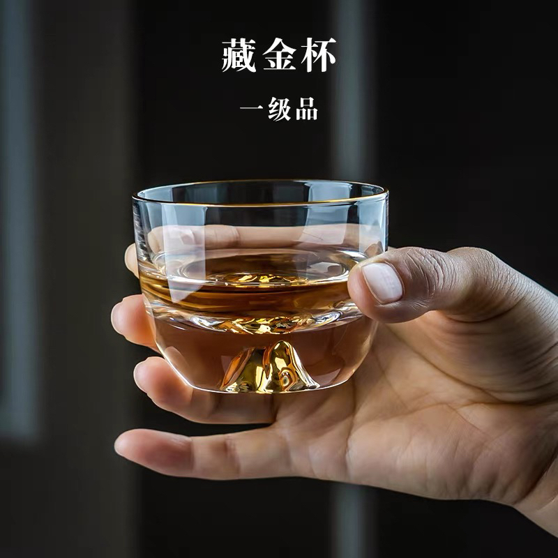 发货三个藏金杯观山杯子主人杯功夫茶杯泡茶高档茶具个人专用单杯