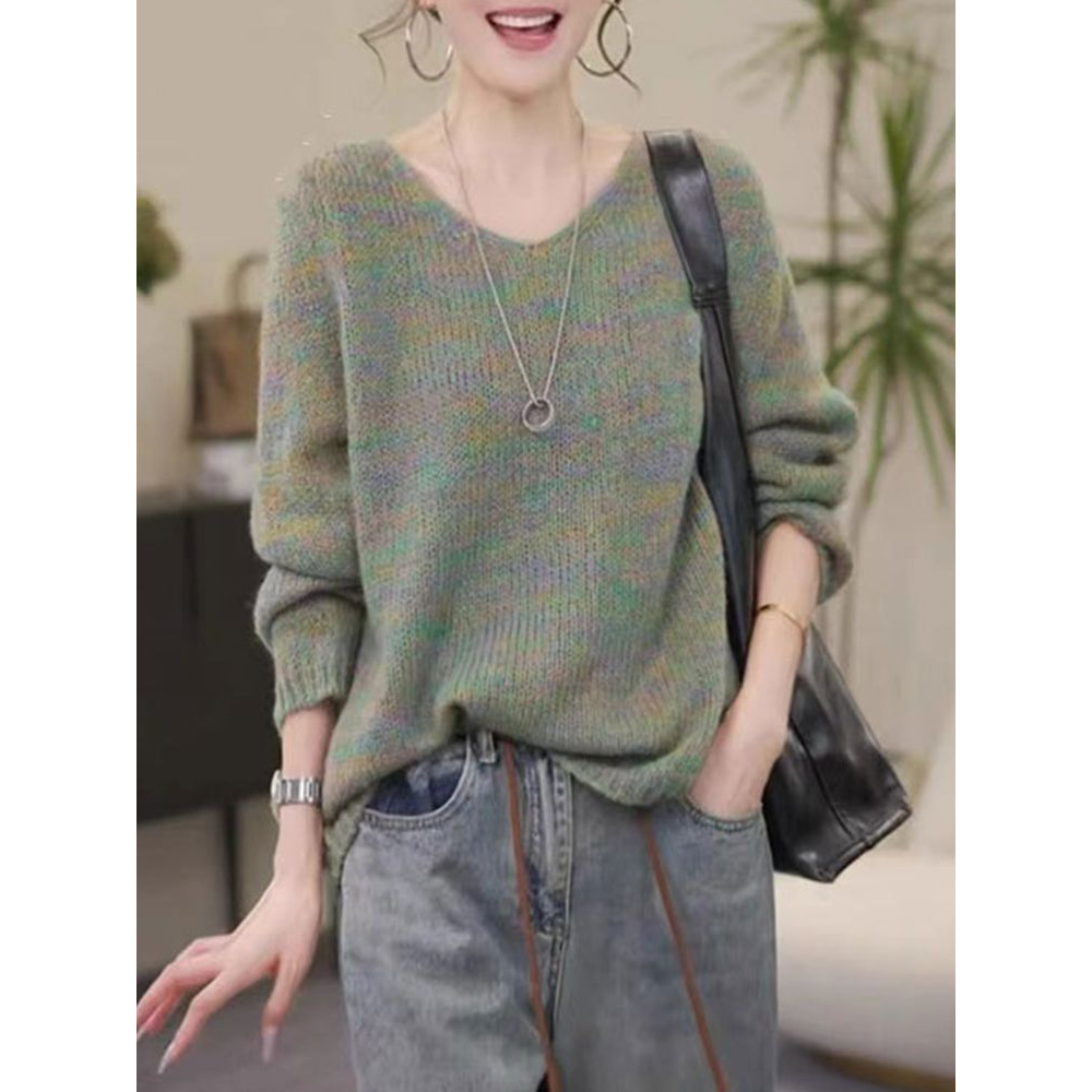 真心好看！温柔风针织衫秋冬上衣女欧洲站时尚今年流行慵懒风毛衣