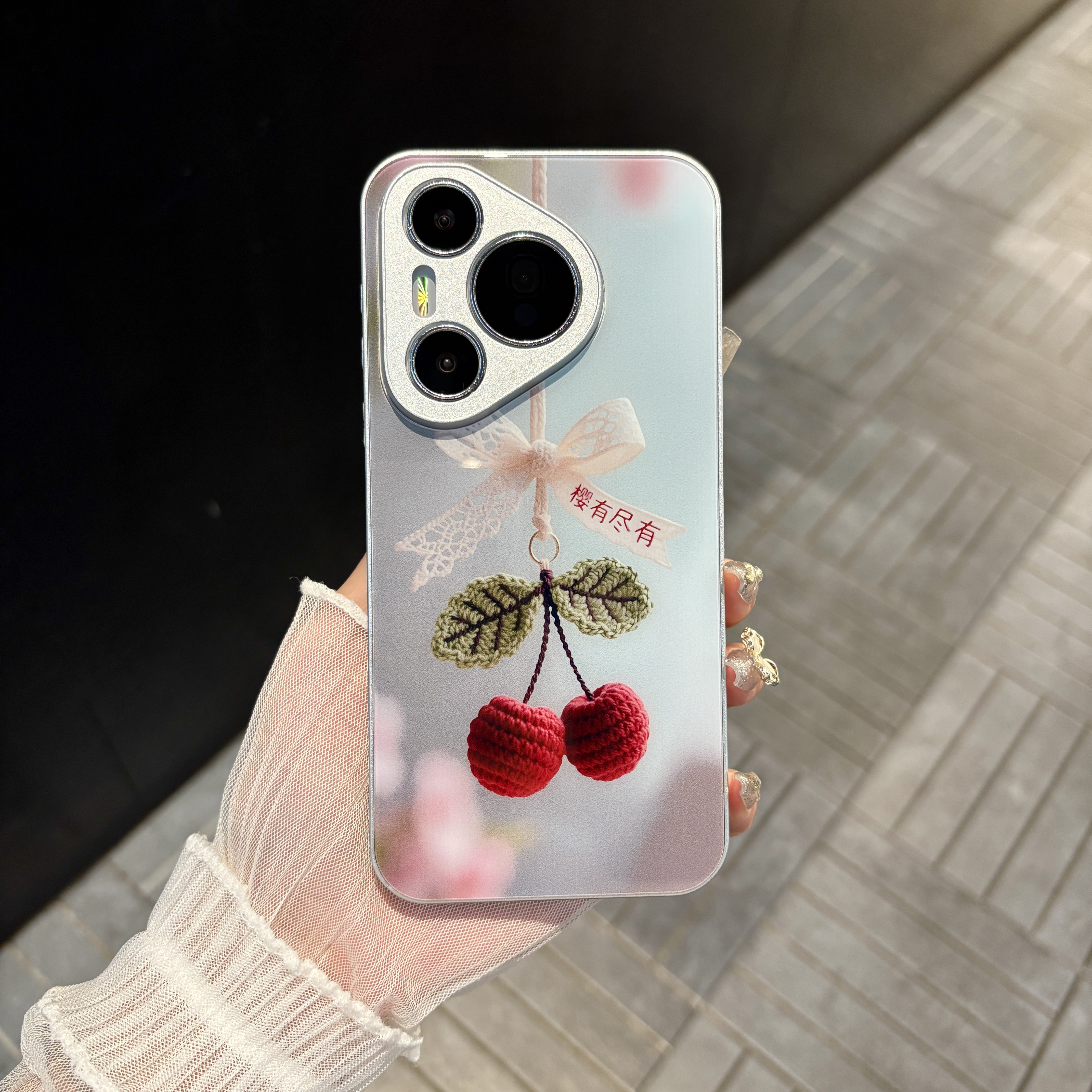 苹果/华为/oppo/vivo/小米 樱有尽有适用pura70肤感玻璃手机壳