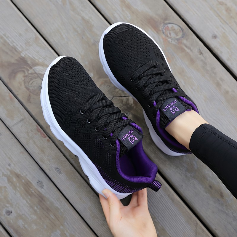 星生乐健步鞋老人鞋女秋季舒适防滑软底妈妈鞋舞蹈中老年网面运动