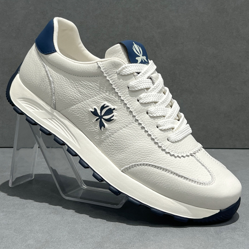 运动鞋男爆款2025新款真皮跑步鞋子男款防滑耐磨时尚百搭休闲男鞋