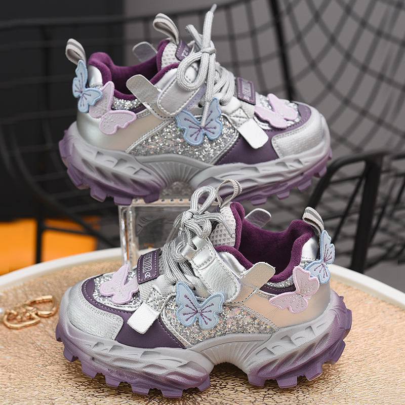 蜡比小星运动鞋女童潮流老爹鞋保暖童鞋2025秋冬新款中大童休闲鞋