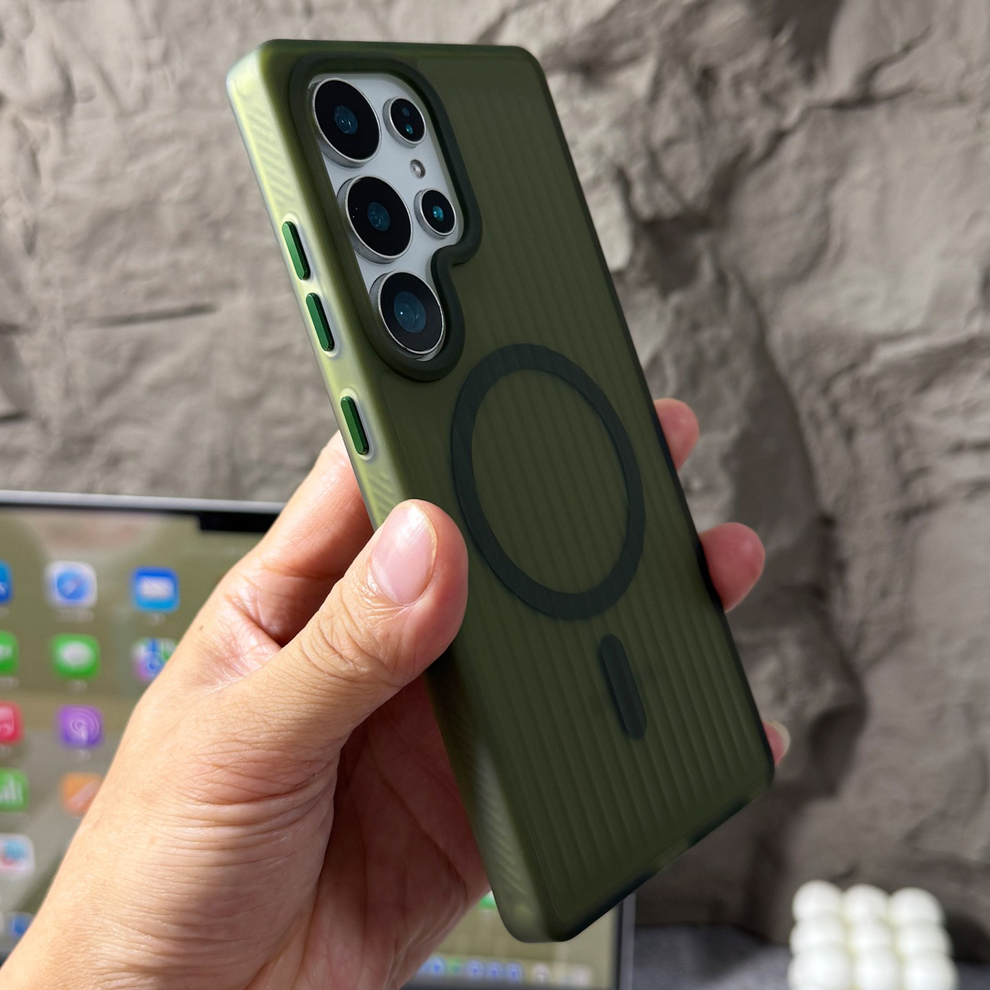 适用于三星GalaxyS25Ultra手机壳磁吸磨砂瓦楞纹s24简约s23防摔壳