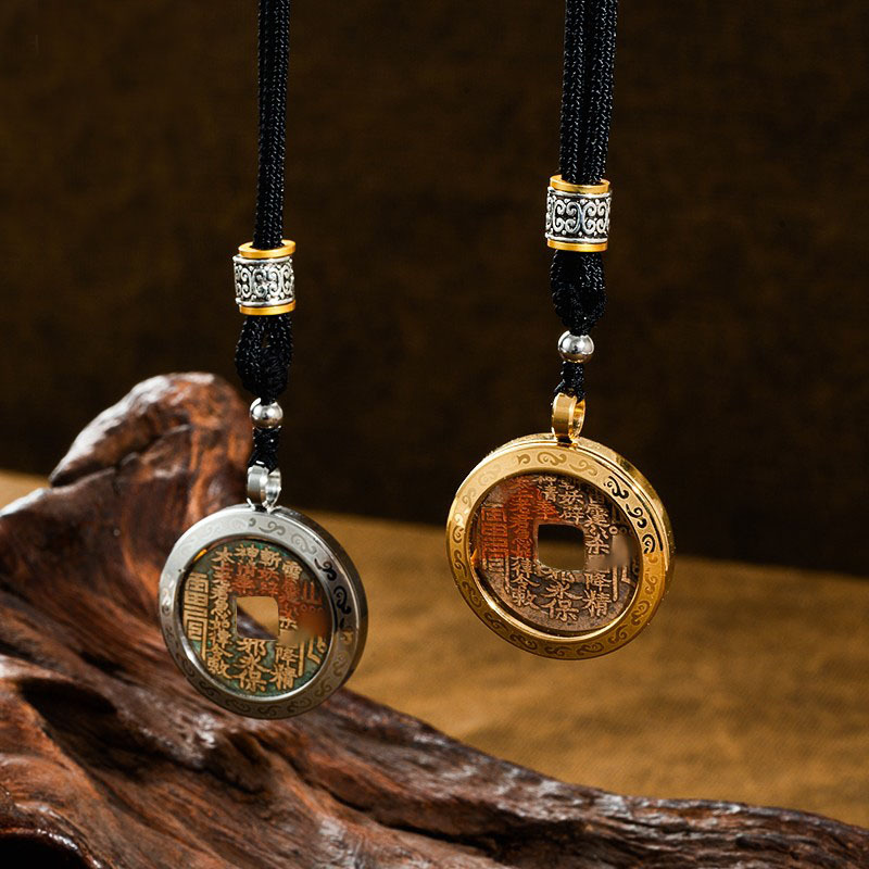 铜吊坠 【师傅推荐】山鬼花钱朱砂鱼跃龙门民族风挂件钥匙扣吊项链