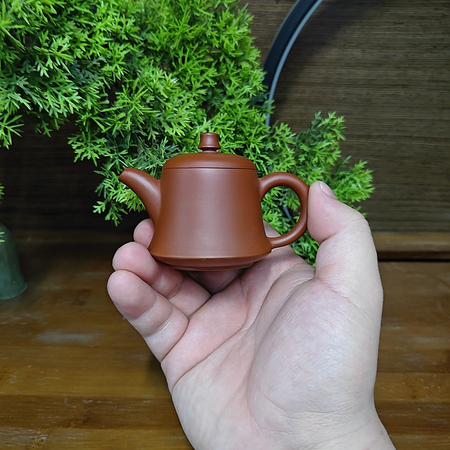 潮州手拉壶原矿朱泥小金钟壶小品壶纯手工拉胚成型50毫升一人独饮