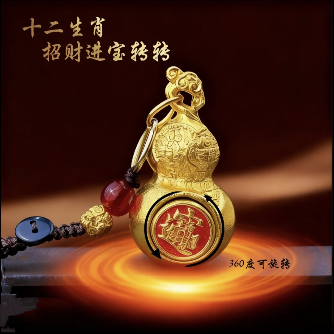 【五台山手作】丙马年十二生肖百福葫芦转韵福禄驾车用品