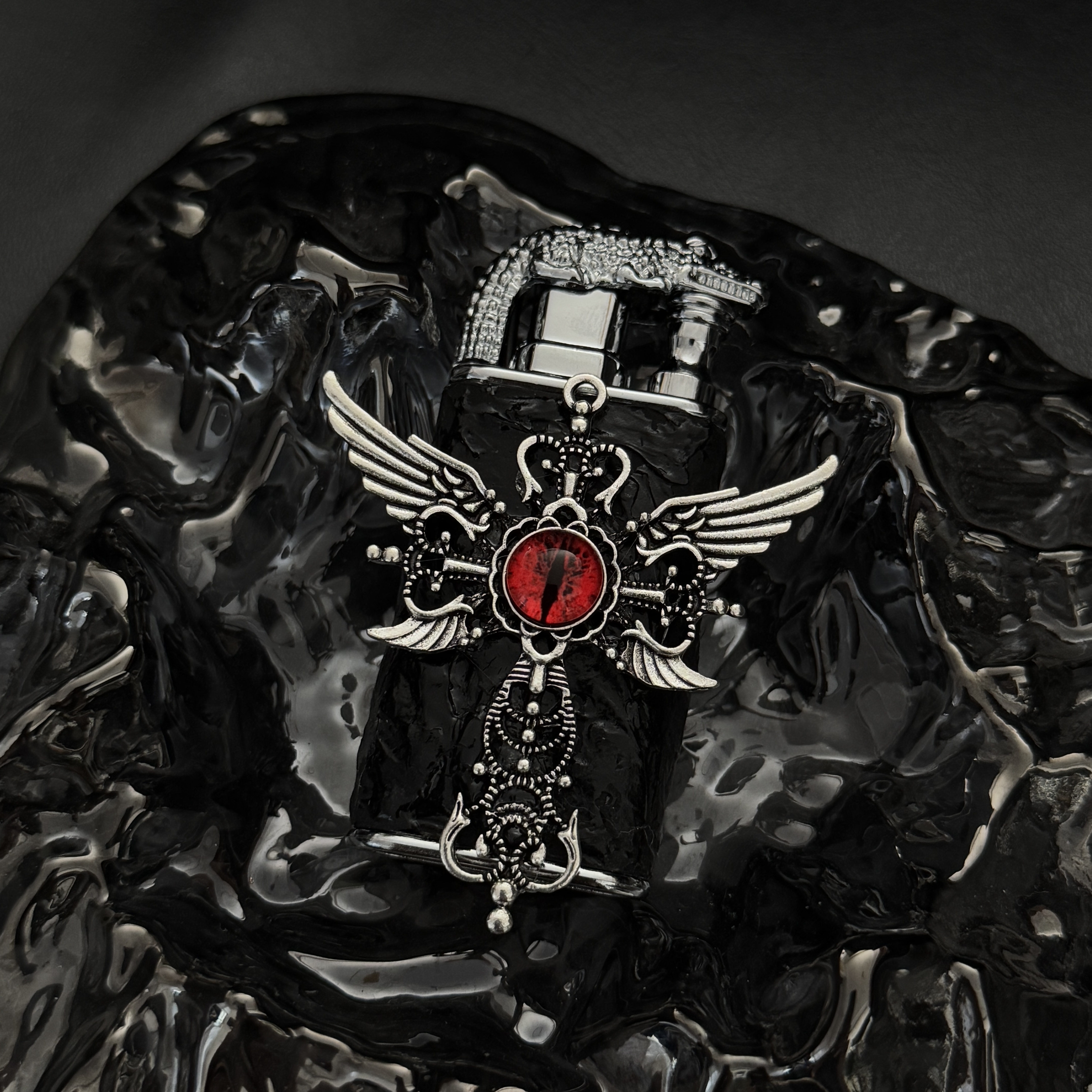 【简界】红蓝瞳羽翼作火机纯手工制作双火朋克亚文化小众ins礼物