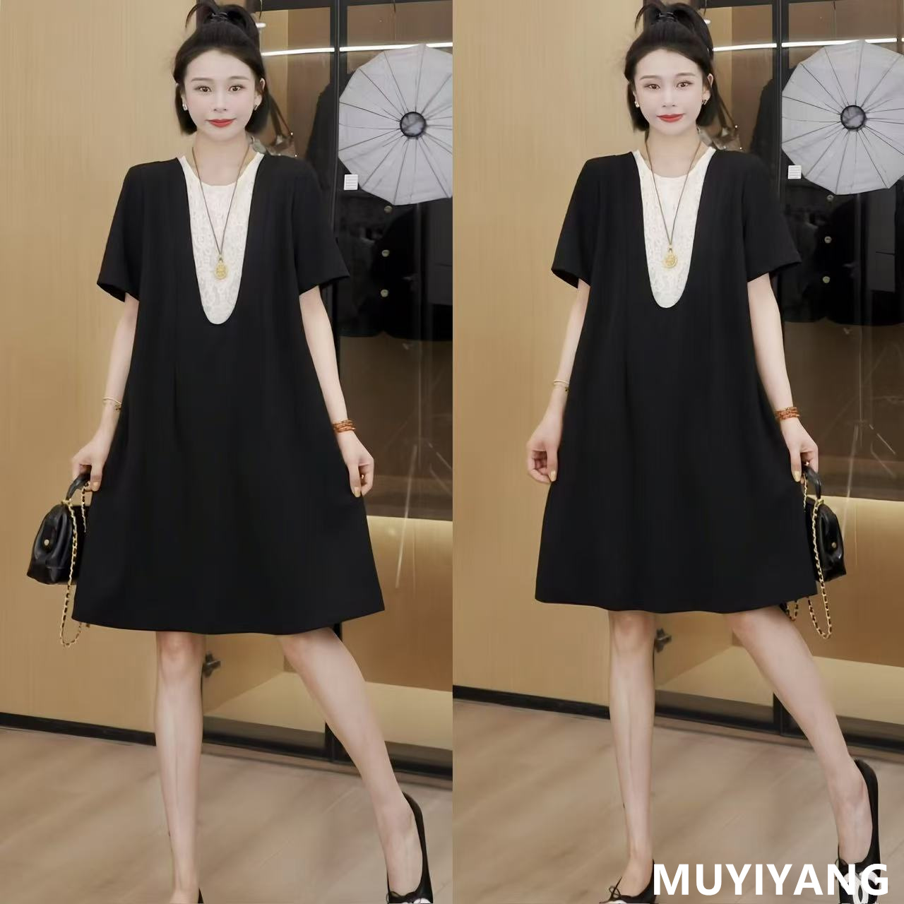 【疏影】独特设计感重工蕾丝拼接高定版连衣裙 裙长92 25-343#