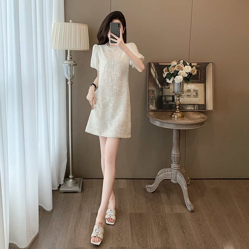 夏季法式洋气减龄时尚御姐轻熟风气质收腰显瘦小香风连衣裙高级感