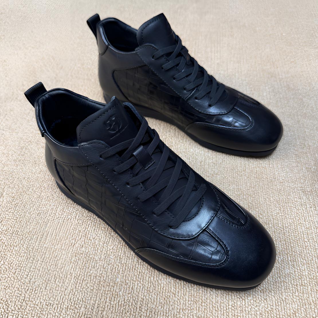 喜哥推荐广州男士休闲鞋真皮冬季8167-1二棉秋冬黑色皮鞋加绒鞋子