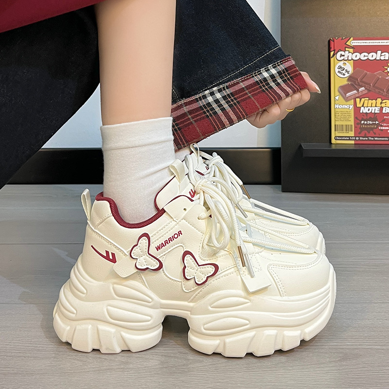 回力厚底老爹鞋女款爆款增高休闲鞋高颜值ins潮流蝴蝶设计运动鞋