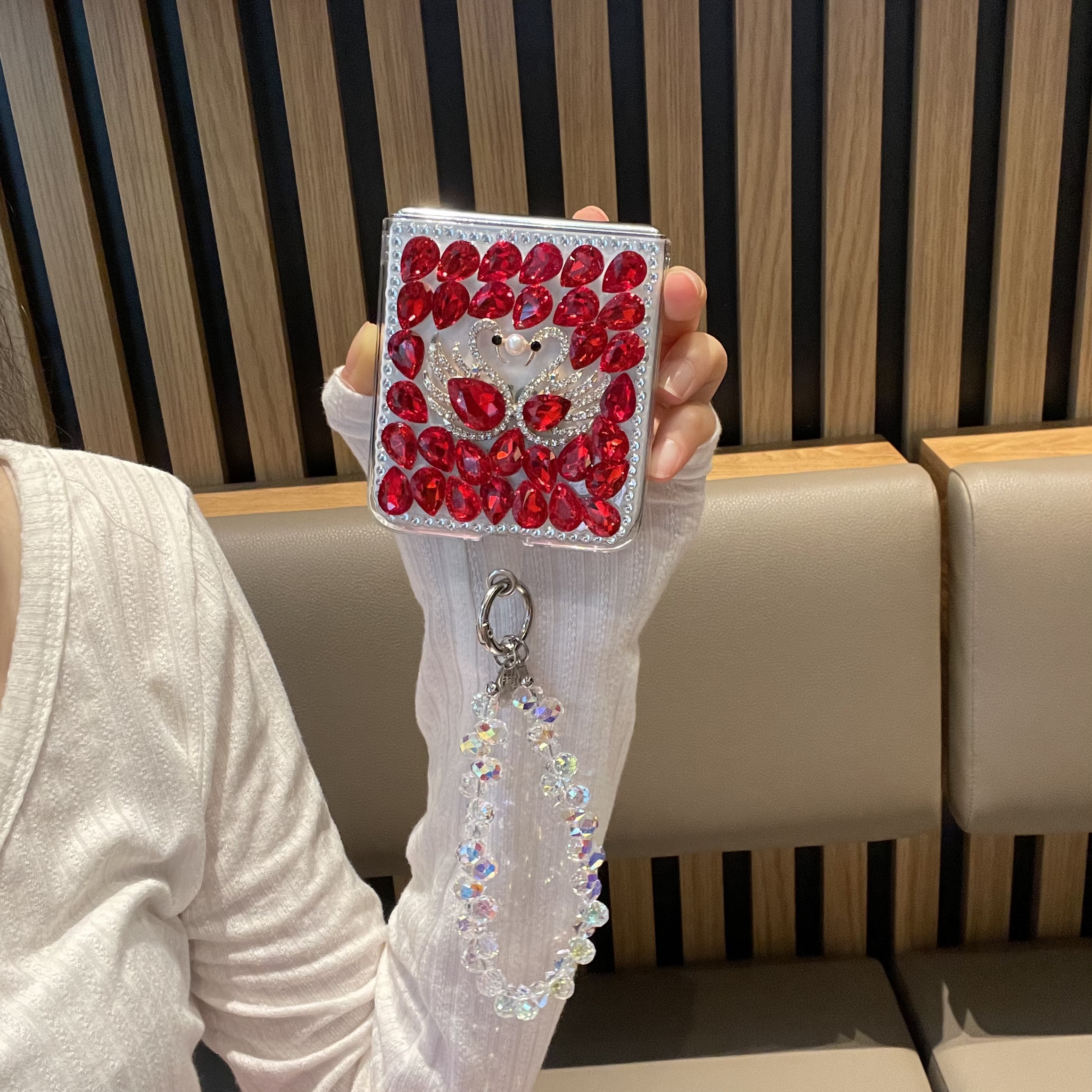 适用华为novaflip手机壳新款水钻天鹅奢华pocket2保护壳purax外壳