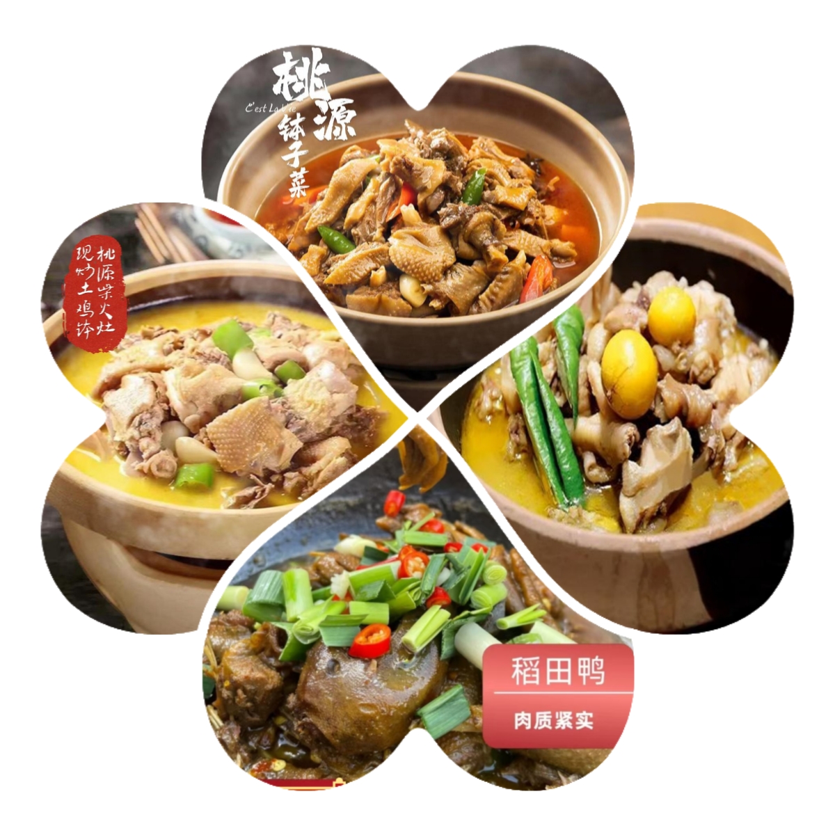 【桃源土鸡+农家谷鸭 】常德钵子菜现做现发加热即食火锅鸡鸭组合