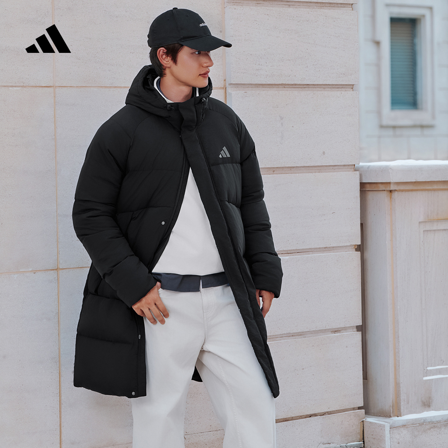 阿迪达斯官方 新年战袍男款连帽羽绒服SP V MID L DOWN JK KQ5514