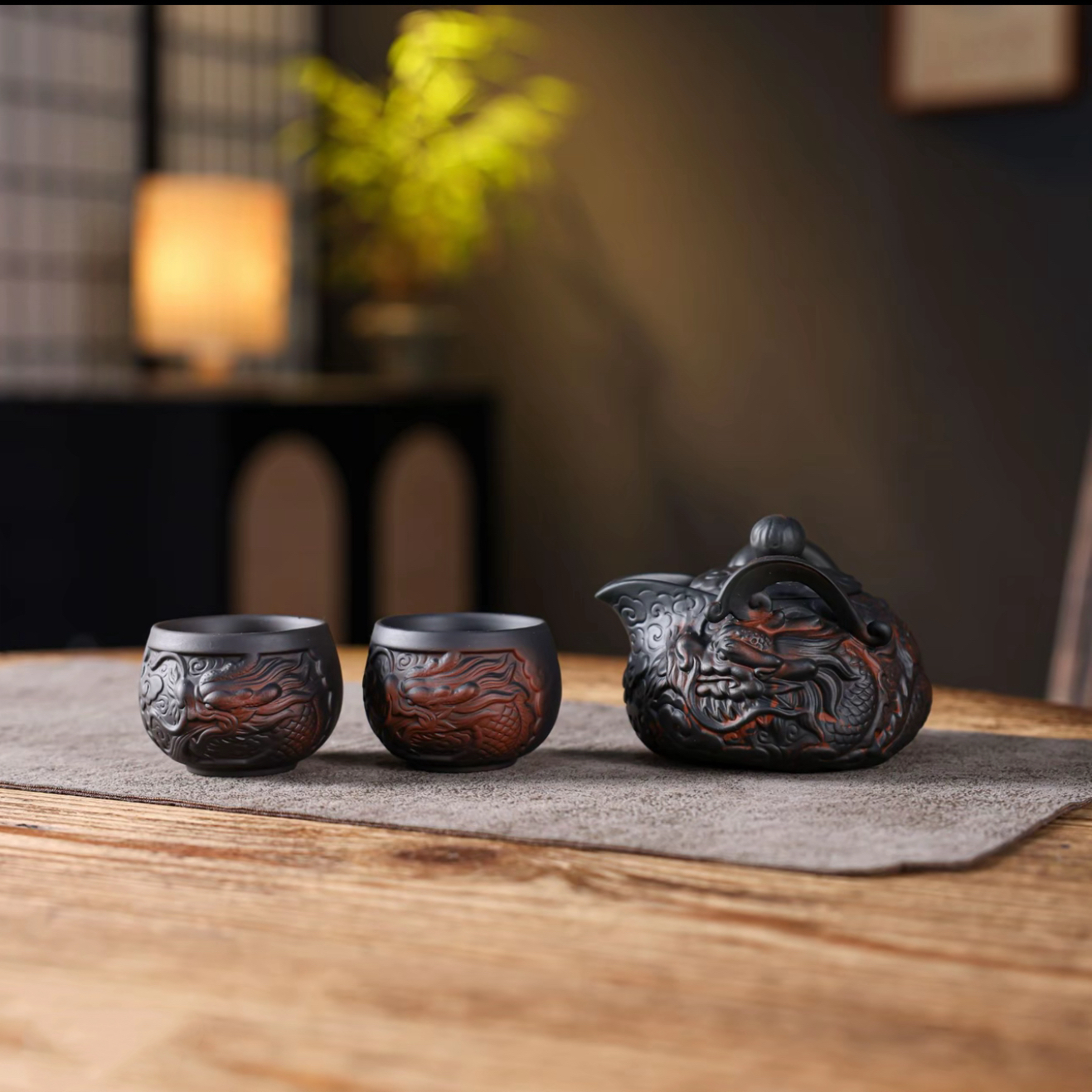 紫陶手抓壶精美创意茶杯大容量纯手工复古陶瓷旅行茶具茶道泡茶壶