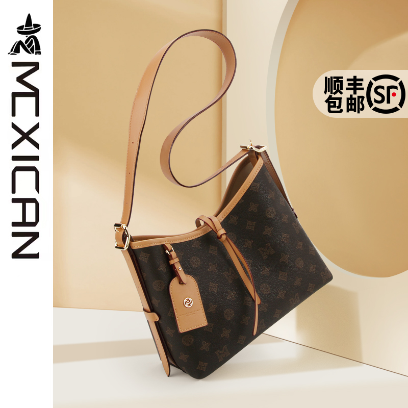 稻草人女包腋下包包女式2025新款单肩斜挎包女高级质感印花托特包