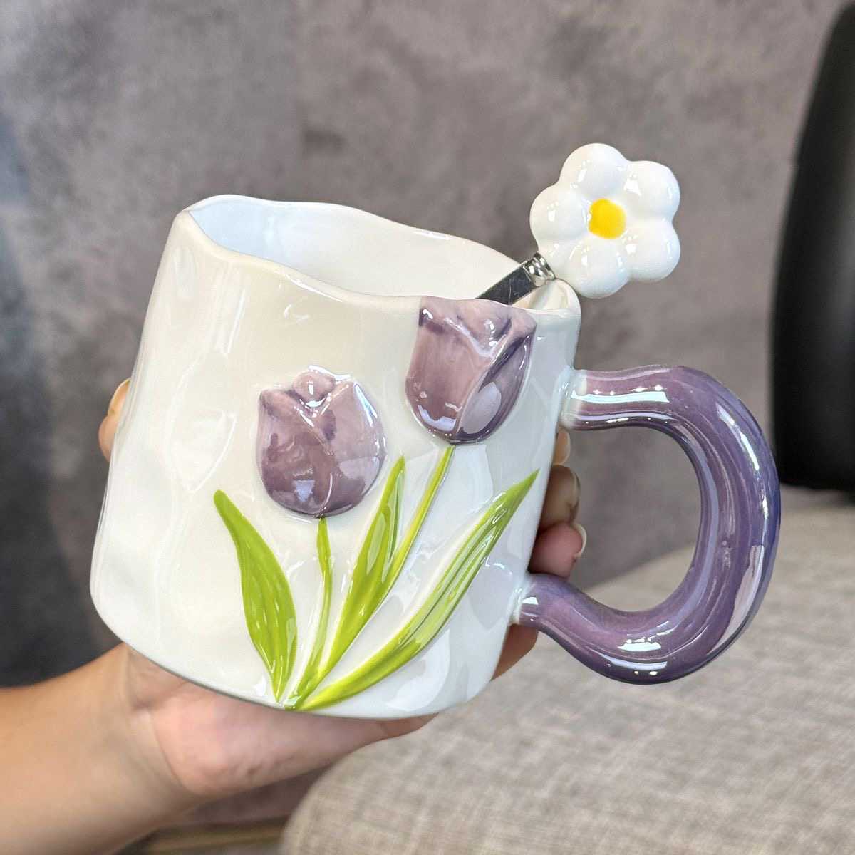 马克杯高颜值ins郁金香陶瓷杯子生日礼物水杯朋友毕业礼物送老师