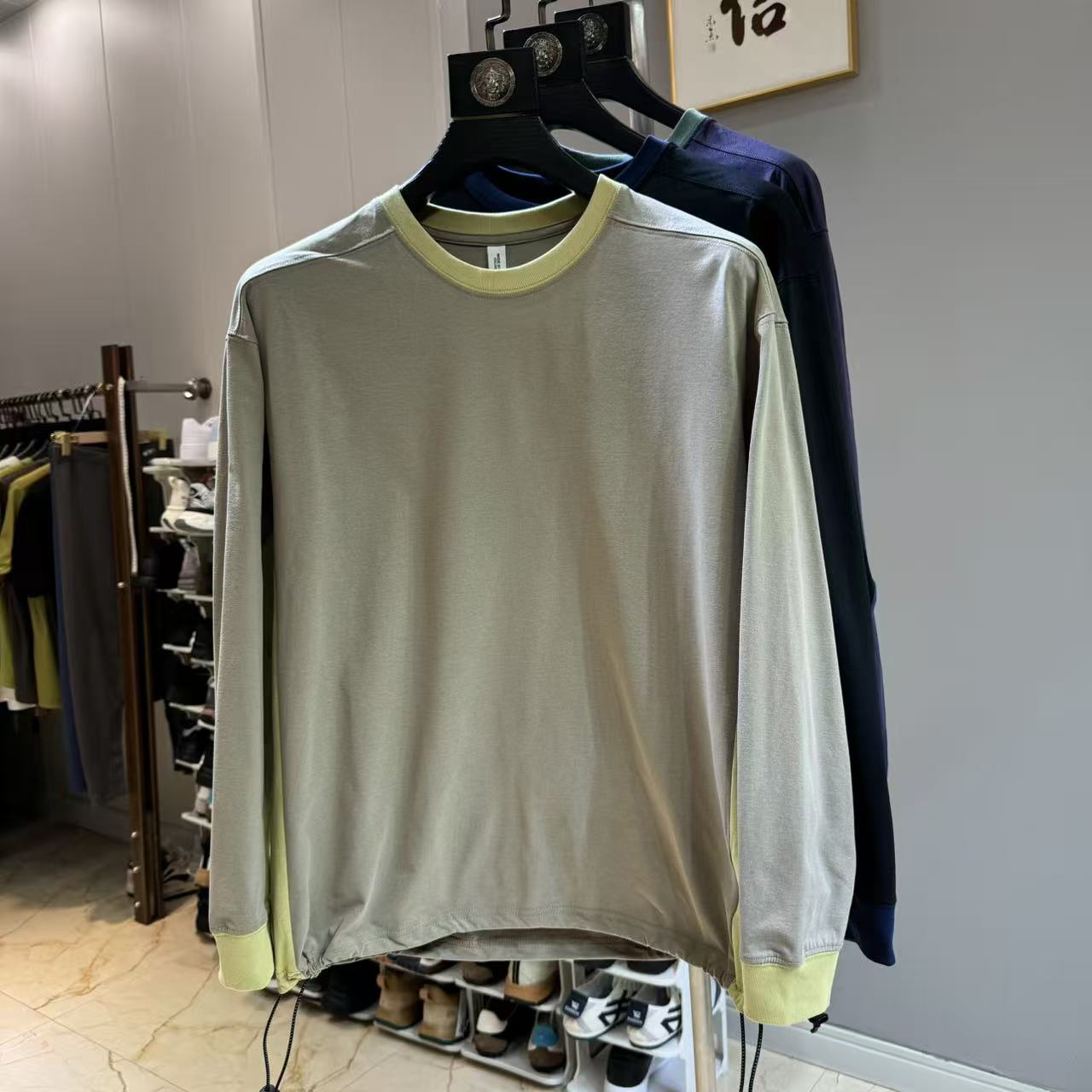 必入手 户外山系男女款速干透气休闲宽松圆领长袖T恤打底衫2517