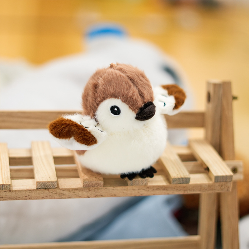 网红可爱萌小鸟挂件毛绒玩具公仔小麻雀包包挂饰钥匙扣布娃娃玩偶