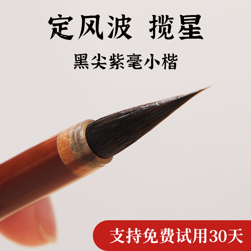 定风波揽星小楷专用毛笔高档黑尖紫毫文征明灵飞草堂十志书法软笔