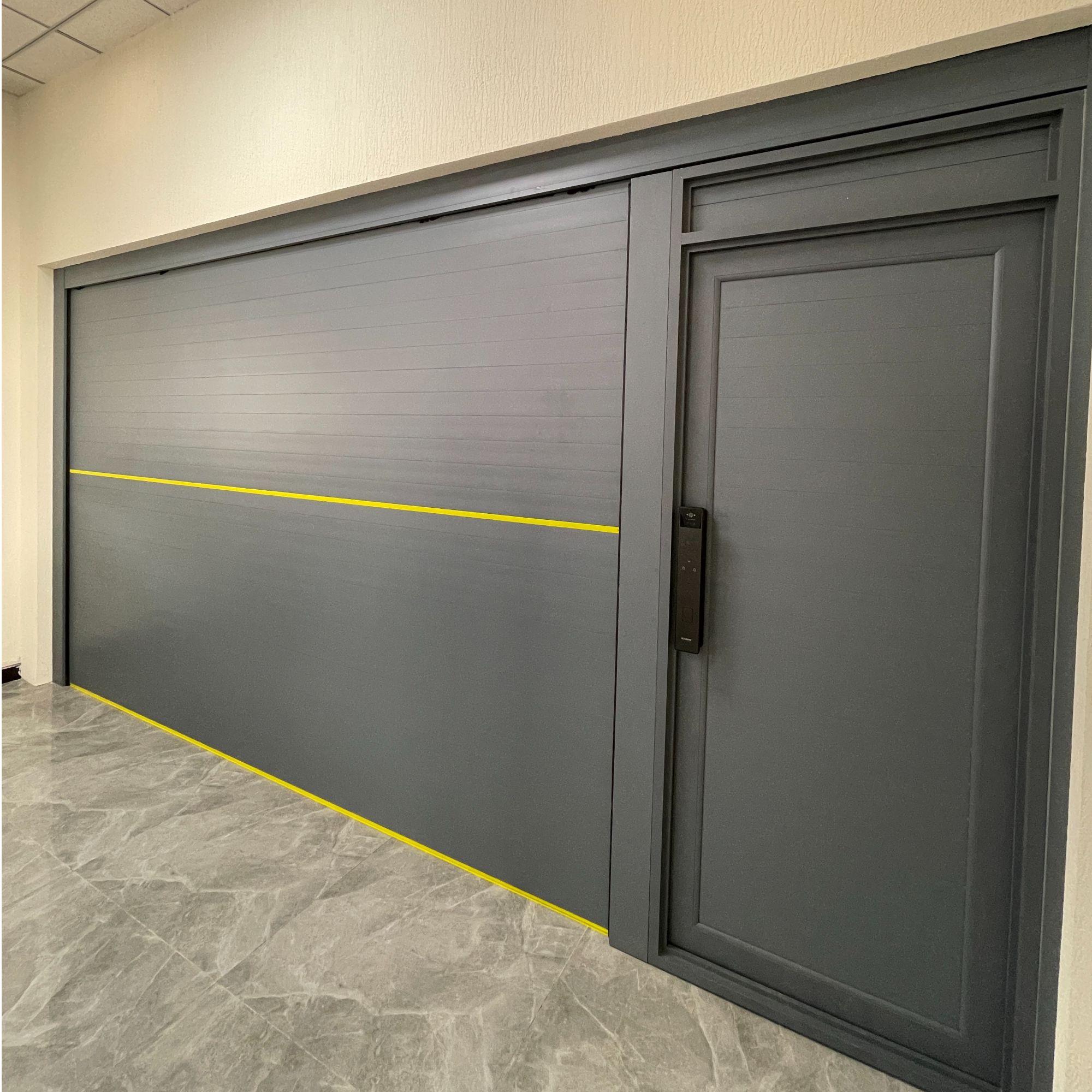 卷帘门开小门智能防盗车库门