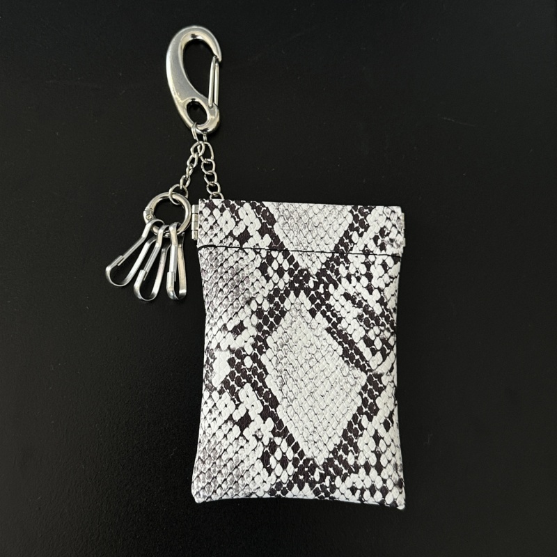 原创vibe蛇纹零钱包钥匙扣挂件便携式收纳卡包腰间挂饰复古街头