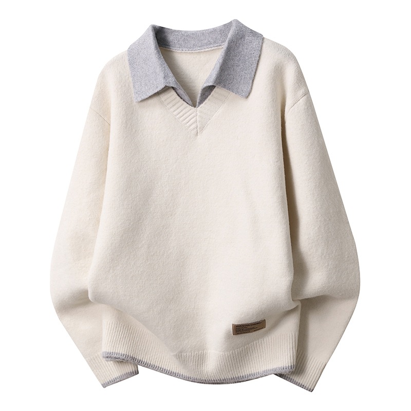 BOMP东南亚针织衫毛衣男新品2025秋季新款时尚潮流翻领毛衣男