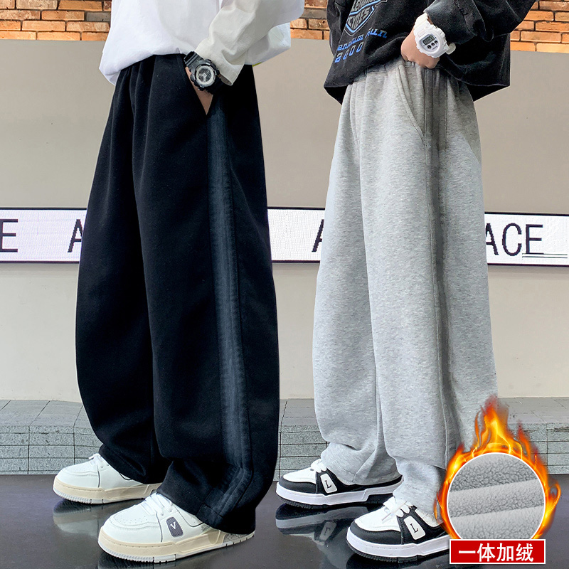 儿童装男童裤子秋冬款2025新款冬季卫裤中大童加绒男孩冬装运动裤