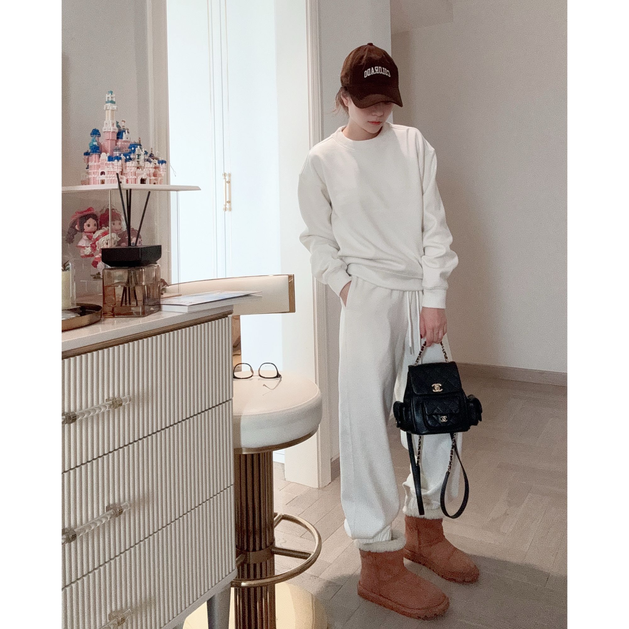 【1232圆领厚绒套装】2025秋冬中版型加绒加厚舒适时尚女装圆领套装