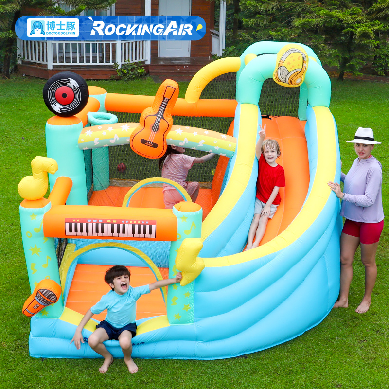 博士豚充气城堡家用室内小型蹦蹦床滑滑梯户外小型充气乐园淘气堡