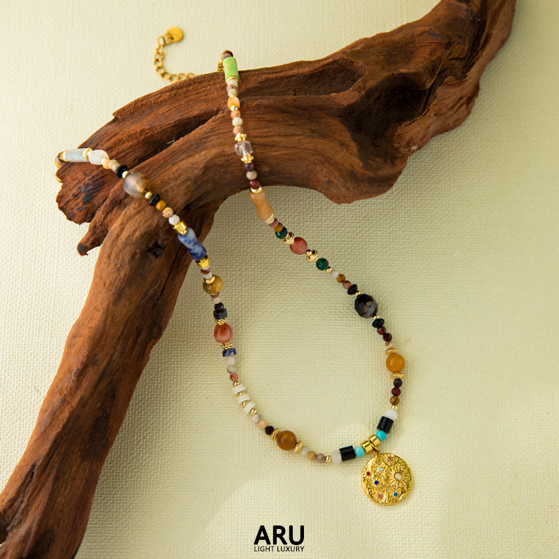 钛钢项链 【焕新】原创设计彩色镶嵌高级感项链女轻奢复古文艺百搭