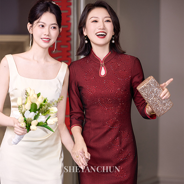 奢妍莼【扇舞】2025秋冬款中式宴会礼服敬酒喜妈妈奢华