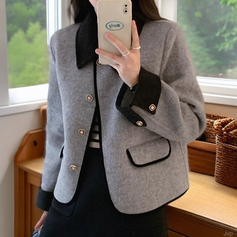 韩系小香风针织衫女2025秋冬新款百搭减龄小个子宽松高级感外套潮