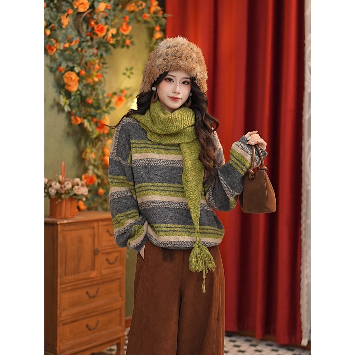 小小复古【再遇】25年秋季新款简约小众显瘦减龄毛织针织衫#K10171