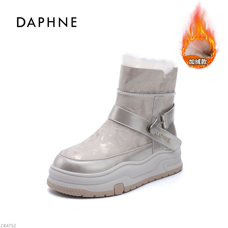 达芙妮2025时尚加绒爆款雪地靴加厚增高冬季深口厚底休闲棉靴LL