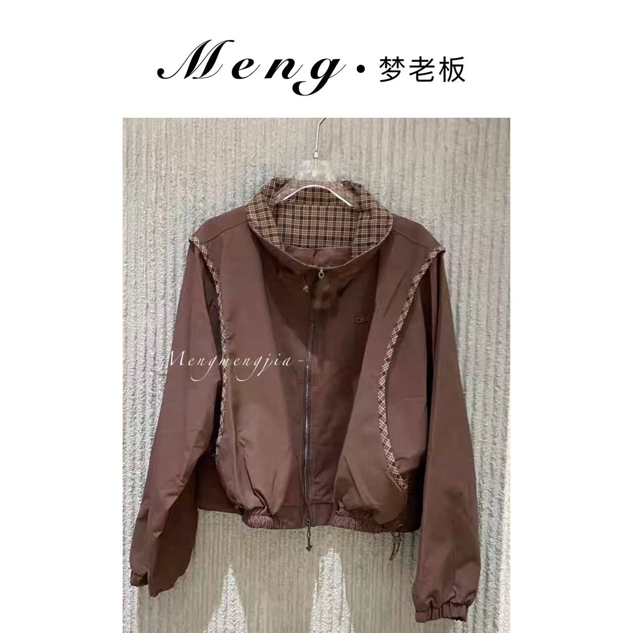 M·梦老板【百搭王】欧货潮流拼接格子设计秋季新款上衣外套Q62