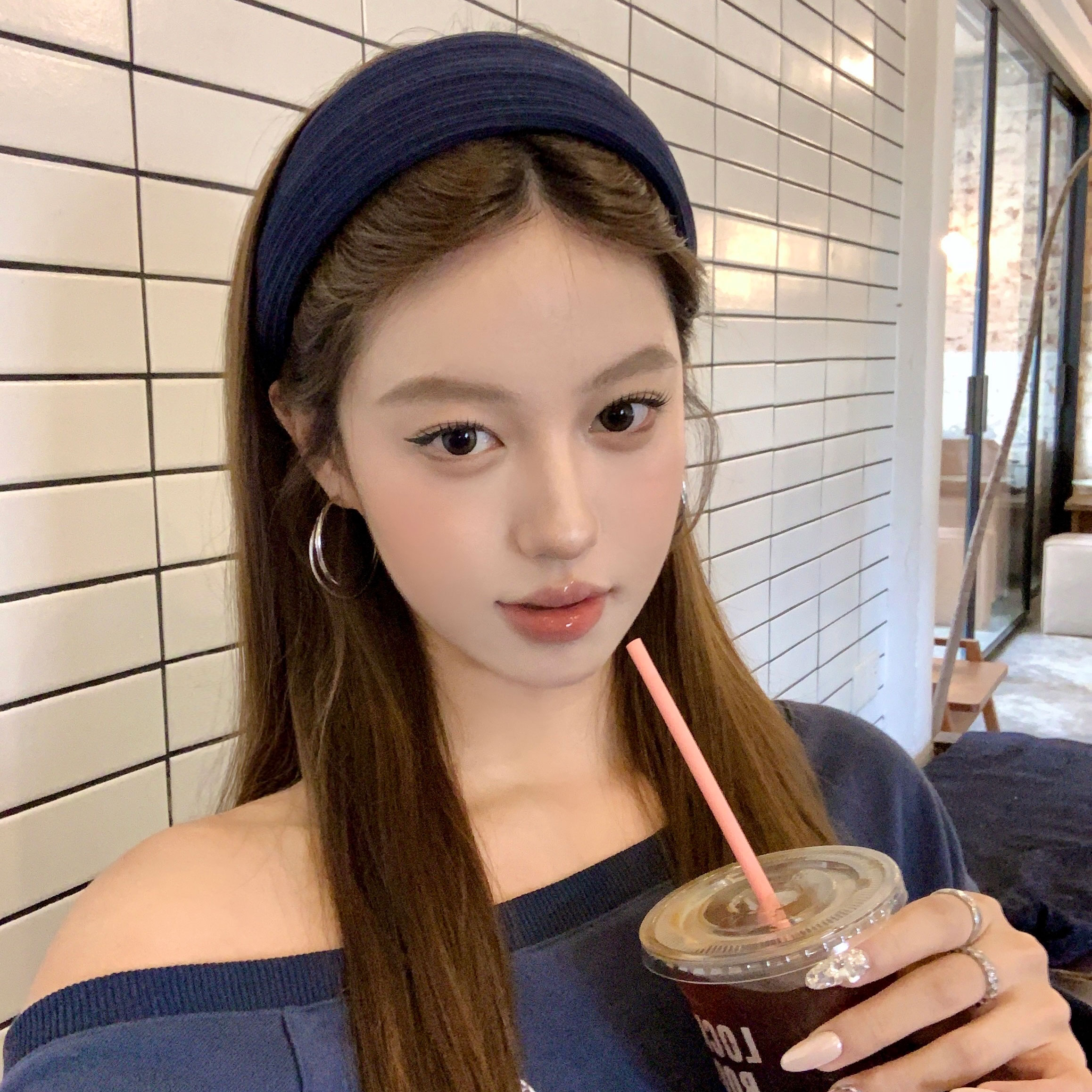 白色加厚褶皱宽边发箍女款秋冬日常外戴头箍法式简约纯色百搭发箍