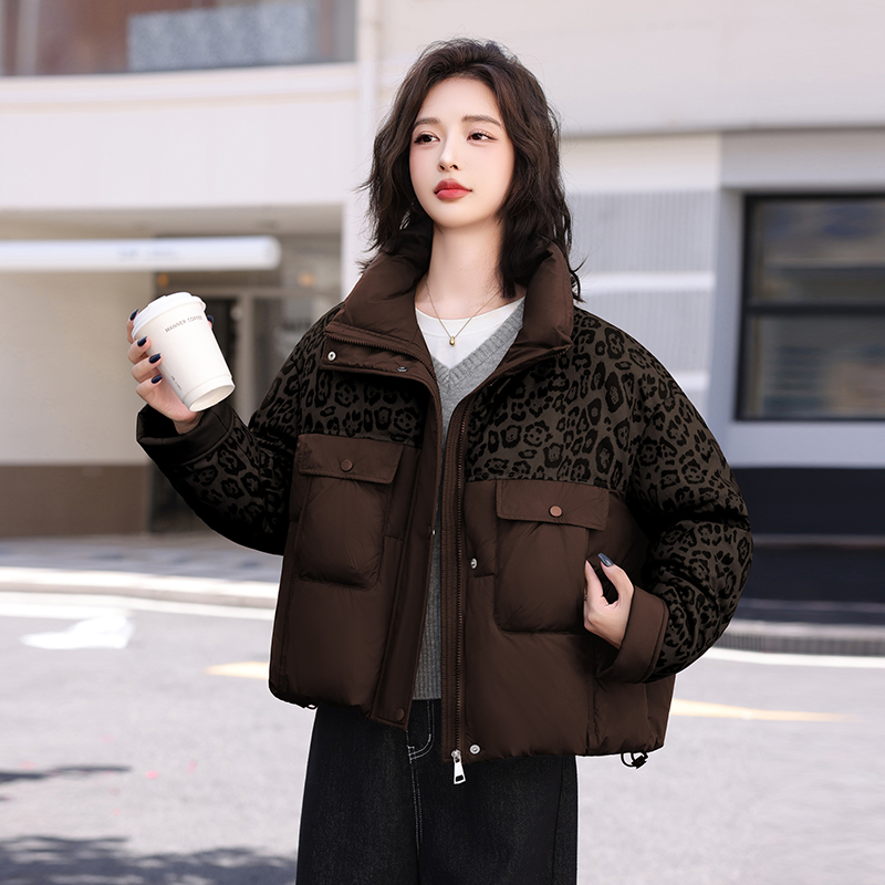 厚款宽松型翻领保暖宽松棉衣棉服秋冬冬季女士外套